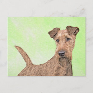 Carte Postale Peinture Irlandaise Terrier - Cute Original Chien 