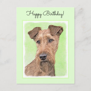 Carte Postale Peinture Irlandaise Terrier - Cute Original Chien 