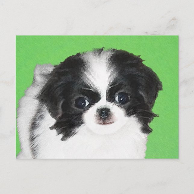 Carte Postale Peinture japonaise de chiot - Art original de chie (Devant)