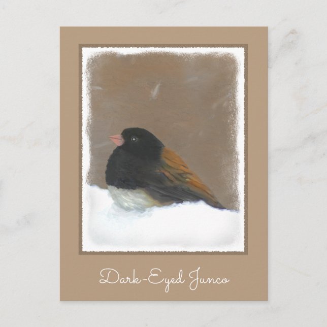 Carte Postale Peinture Junco foncée - Art original pour oiseaux (Devant)
