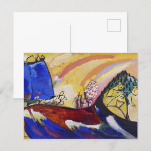 Carte Postale Peinture Kandinsky avec Troïka Abstraite Peinture