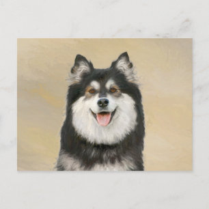 Carte Postale Peinture Lapphund Finlandaise - Joli art original 