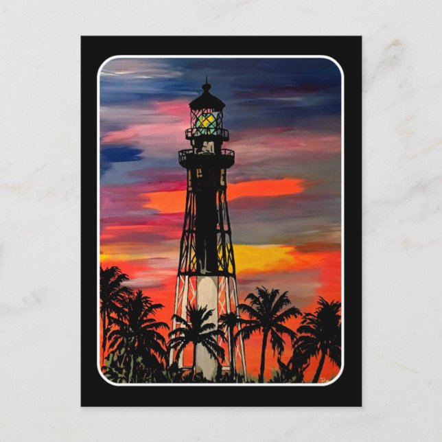 Carte Postale peinture 'Lighthouse Pop!' sur un (Devant)