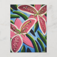 Carte postale Peinture Lilies par Jasmine | Art Fl