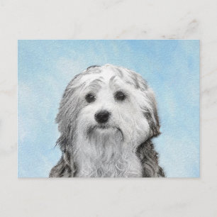 Carte Postale Peinture Lowchen - Cute Original Chien Art