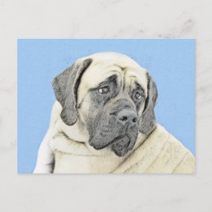 Carte Postale Peinture Mastiff (Fawn) anglaise - Art Chien origi