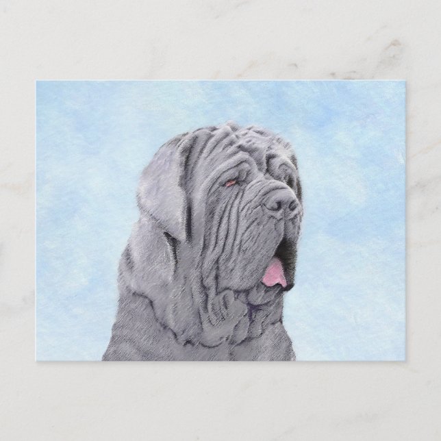 Carte Postale Peinture Mastiff Neopolitan - Art Chien original (Devant)