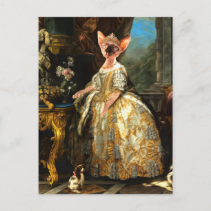 Carte Postale Peinture médiévale royale de chats