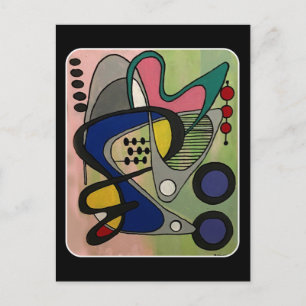 Carte Postale peinture 'Mid-Cent Mod Abst, Astro Picnic' sur un