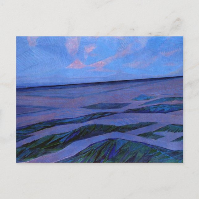 Carte Postale Peinture mondrienne, Paysage des dunes (Devant)