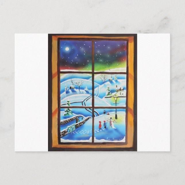 Carte Postale Peinture murale de la fenêtre d'hiver par Gordon B (Devant)