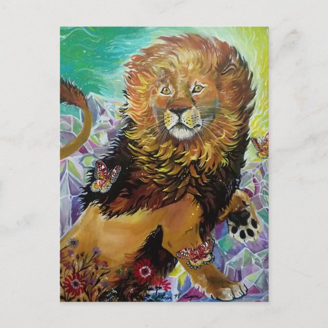 Carte Postale Peinture mystique en Lion de Cristal "Nouveaux Mon (Devant)