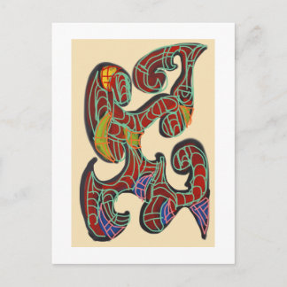 Carte Postale Peinture numérique tribale abstraite