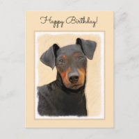 Peinture originale de Manchester Terrier, Art anim