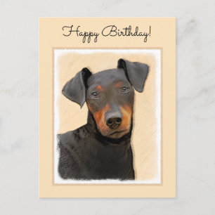 Carte Postale Peinture originale de Manchester Terrier, Art anim