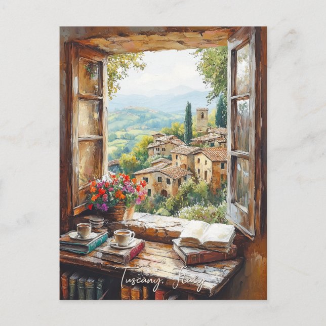 Carte Postale Peinture paysagère toscane | Italie | Art (Devant)