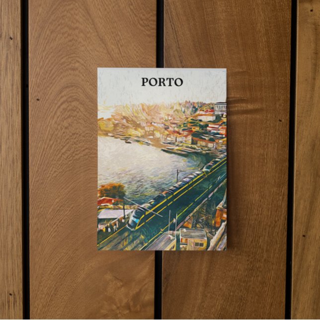 Carte Postale Peinture pétrolière étonnante Porto Portugal (porto portugal oil paint postcard)