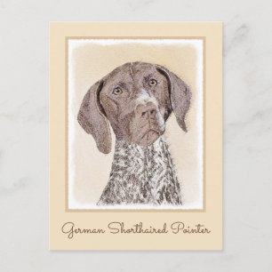 Carte Postale Peinture pointeur germanique à pois court - Chien 