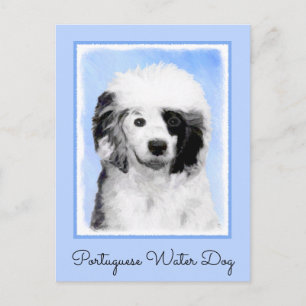 Carte Postale Peinture Portugaise de Chien d'Eau - Art original 