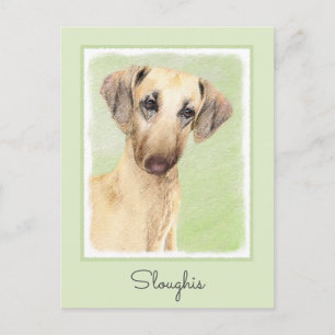 Carte Postale Peinture Sloughis - Joli art original pour chien