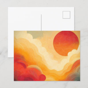 Carte Postale Peinture solaire rouge spectaculaire