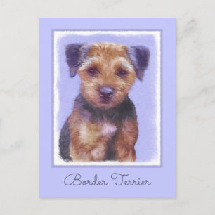 Carte Postale Peinture sur la frontière de Terrier - jolie art o