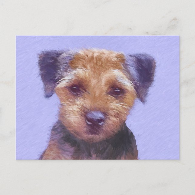 Carte Postale Peinture sur la frontière de Terrier - jolie art o (Devant)