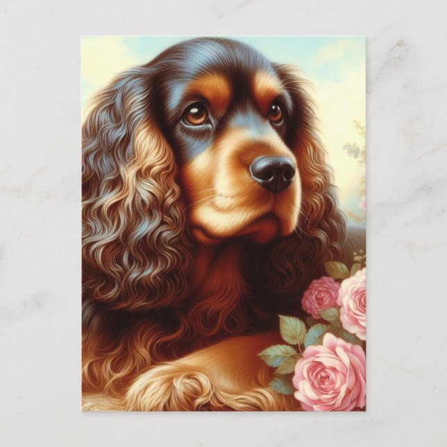 Carte Postale Peinture vintage d'espagne de Cocker (Devant)