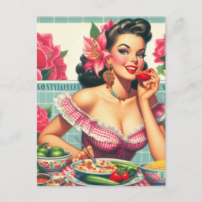 Carte Postale Peinture vintage en latina (Devant)