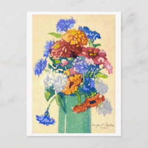 Carte Postale Peintures de pivoines de grand-mère