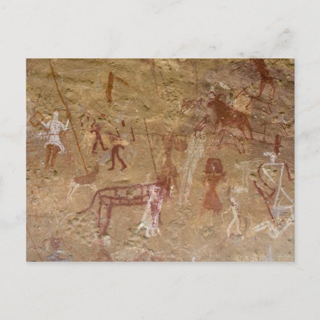Carte Postale Peintures rupestres préhistoriques, Akakus, Sahara (Devant)