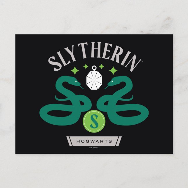Carte Postale Pendentif double serpent de la maison SLYTHERIN™ G (Devant)