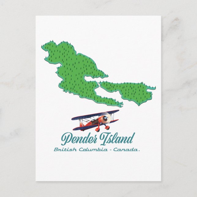 Carte Postale Pender Island Colombie-Britannique Plan de voyage (Devant)