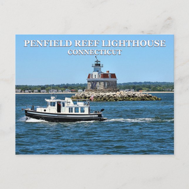 Carte Postale Penfield Reef Lighthouse, Connecticut Postcard (Devant)