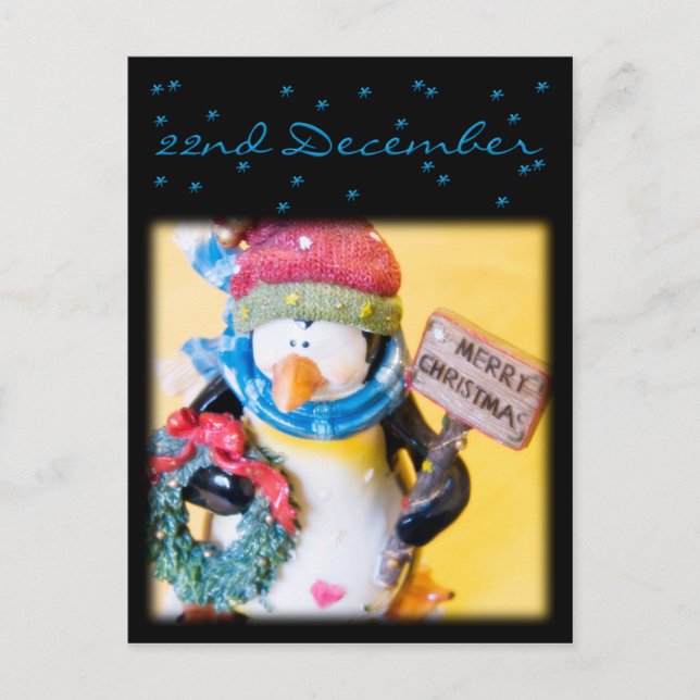 Carte postale Penguin ・ Calendrier de l'avent (Devant)