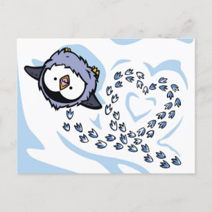Carte postale Penguin Chick Snowprints