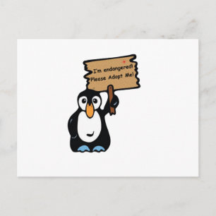 Carte Postale Penguin en voie de disparition demande l'adoption