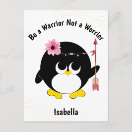 Carte Postale Penguin Warrior pas un Worrier mignon Personnalisé