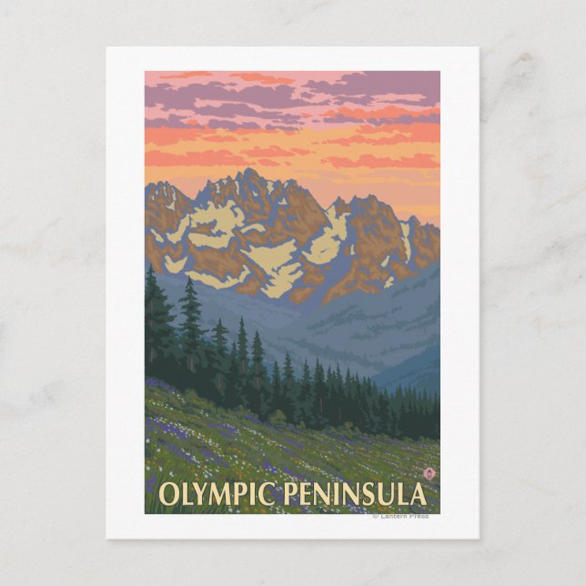 Carte Postale Péninsule olympique, Fleurs WashingtonSpring (Devant)