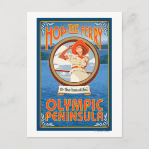 Carte Postale Péninsule olympique, WashingtonHop le ferry