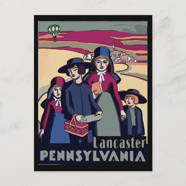 Carte Postale Pennsylvania Dutch, Lancaster, Pays Amish (Devant)