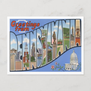 Carte postale Pennsylvania Vintage Big Letters