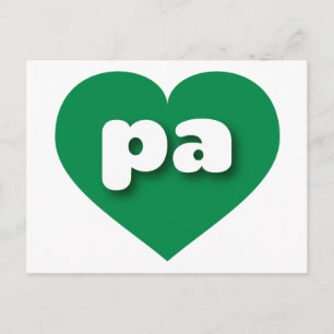 Carte Postale Pennsylvanie coeur vert - J'aime pa