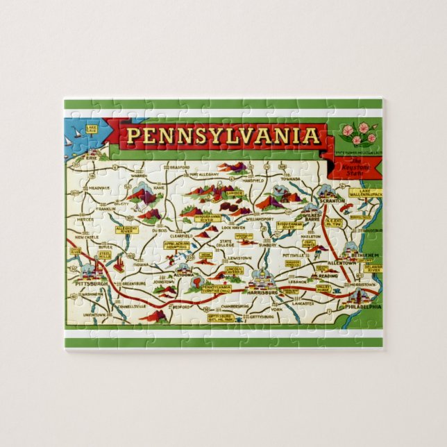 Carte postale Pennsylvanie Jigsaw Puzzle (Horizontal)