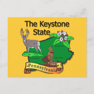 Carte Postale Pennsylvanie La Fleur de cerfs d'État Keystone