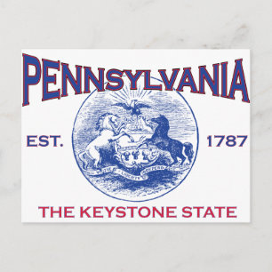 Carte Postale PENNSYLVANIE L'État Clé