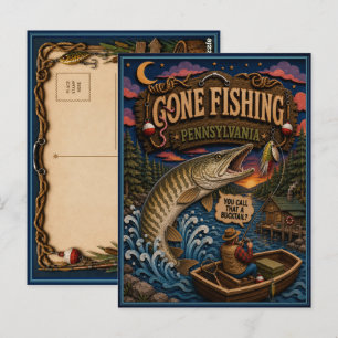 Carte Postale Pennsylvanie Parti Pêcher Maskinongé