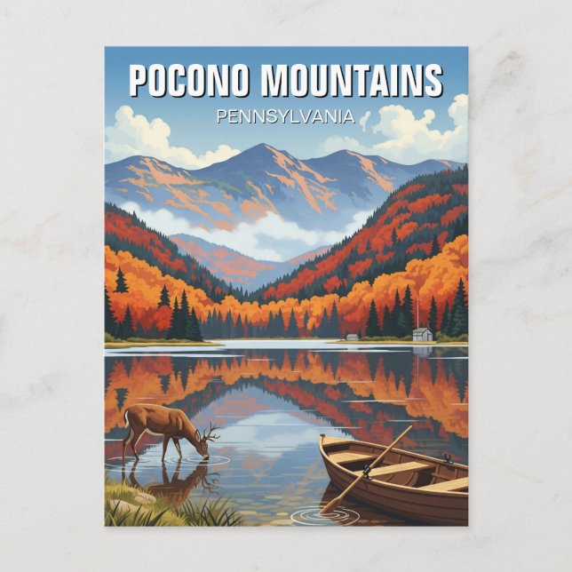 Carte Postale Pennsylvanie Pocono Mountains Voyage (Devant)