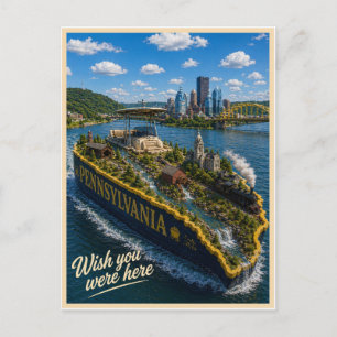 Carte Postale Pennsylvanie Vous auriez aimé être ici Série d