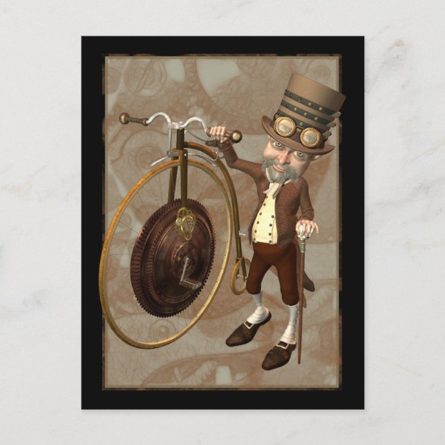 Carte Postale Penny Farthing Steampunk (Devant)